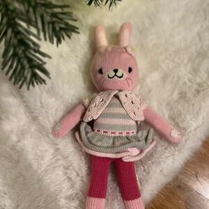 Charming Pink and Cream Bunny Plush Toy